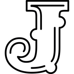 Alphabet J Typography Icon