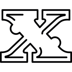 Alphabet X Typography Icon