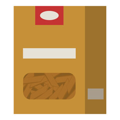 Box of whole wheat pasta isolated