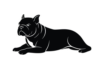 Obraz premium Silhouette art drawing of a Bulldog lying down.eps