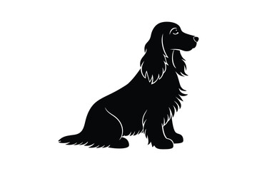Silhouette art drawing of a Cocker Spaniel sitting.eps
