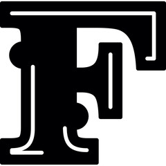 Alphabet F Typography Icon