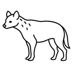 Modern Hyena Vector Line Drawing
