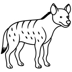 Modern Hyena Vector Line Drawing