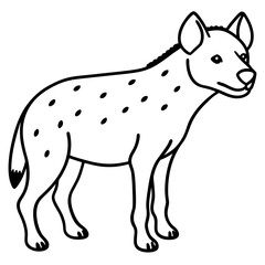 Modern Hyena Vector Line Drawing