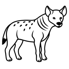 Modern Hyena Vector Line Drawing