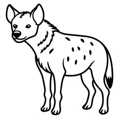 Modern Hyena Vector Line Drawing