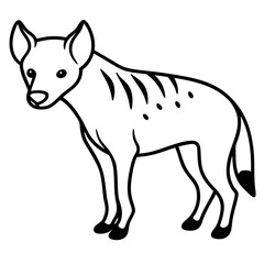 Modern Hyena Vector Line Drawing
