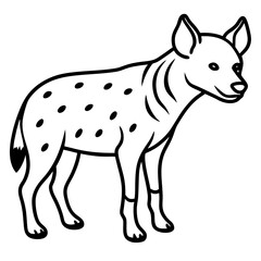 Modern Hyena Vector Line Drawing