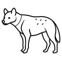 Modern Hyena Vector Line Drawing
