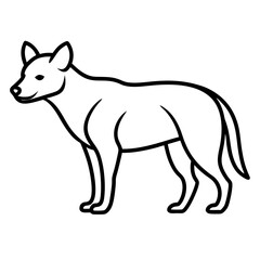 Modern Hyena Vector Line Drawing