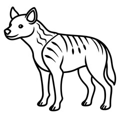 Modern Hyena Vector Line Drawing