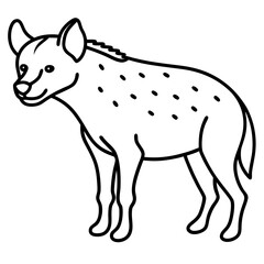 Modern Hyena Vector Line Drawing
