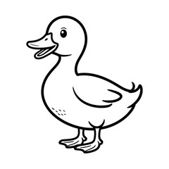 Obraz premium Cute Duck Outline Icon – Simple Vector Illustration vector