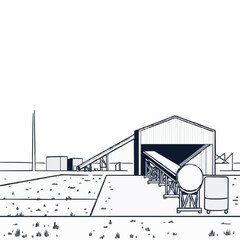 Fototapeta premium Industrial Warehouse in Conveyor Belts