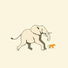 Swift Elephant in a Savannah