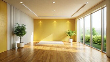 Empty Room, Minimalist Interior, Serene Space, Neutral Background, Soft Light Photography