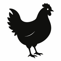 new hen animals silhouette vector icon on white background