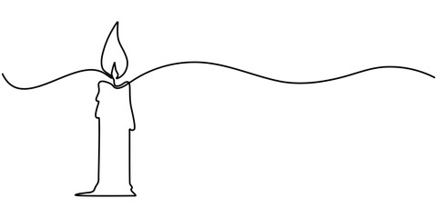 Black and White Candle with holder In a white background for assembling or creating teaching materials for moms doing homeschooling and teachers searching for images for teaching materials such. 