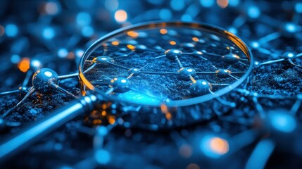 Molecular network magnified by lens