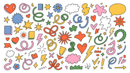 Obraz premium Bubble, square, circle, heart, arrow, doodle, hand drawn doodle, chalk doodle, hand drawn, illustrations, lines, brushes, grunges, svg, silhouette, circles, frames, borders, header, silhouette frames,