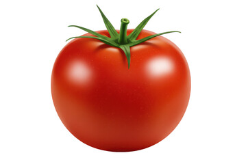 Luscious ripe tomato with vibrant green leaves a culinary delight