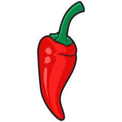 Illustration of a Red Chili Pepper
