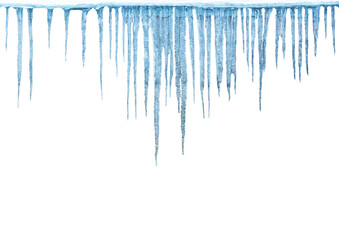 Icicles on a white background