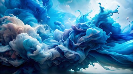 Obraz premium Ethereal Watercolor Blue Brushstrokes: Abstract Background Texture
