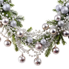 Luxury Silver Christmas Garland With Crystal Beads