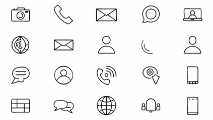 set of simple contact us icons for web and mobile .eps