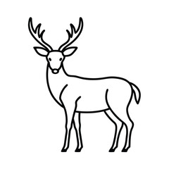 deer antlers graceful linear style line art vector
