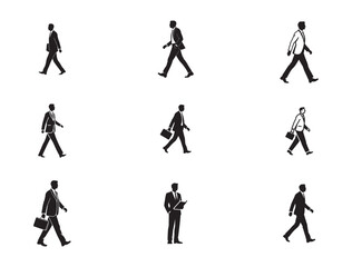Businessperson Walking – Silhouette Vector 