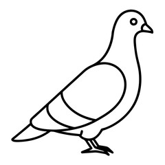 Modern Pigeon Outline Vector