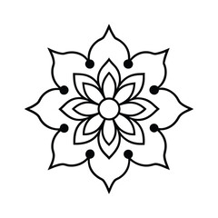 diwali rangoli mandala line art vector