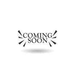 Coming soon sign icon with shadow
