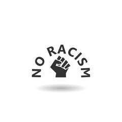 No racism icon with shadow