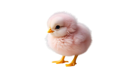 pink baby chicken isolated on white