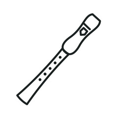 Flute icon line art style. Vector