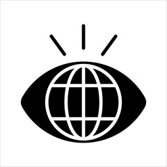 Global vision Icon Symbol isolated white background. vector illustration. color editable.