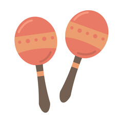 Maracas flat colorful icon. Vector