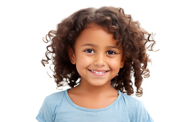 Smiling Indian girl on Transparent Background &ndash; Happy Child Cutout, Isolated PNG, Joyful Expression &ndash; Ideal for Web, Education, Advertising, Family, or Cultural Design Projects, PNG cut out.	