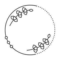 Circular Floral Leaf Frame Icon