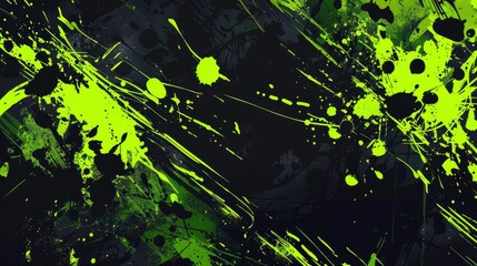 abstract vector image background, neon green and black colours, grungy graffiti style 