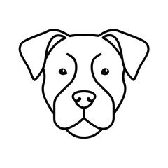 dog head  labrador bulldog single line art vector