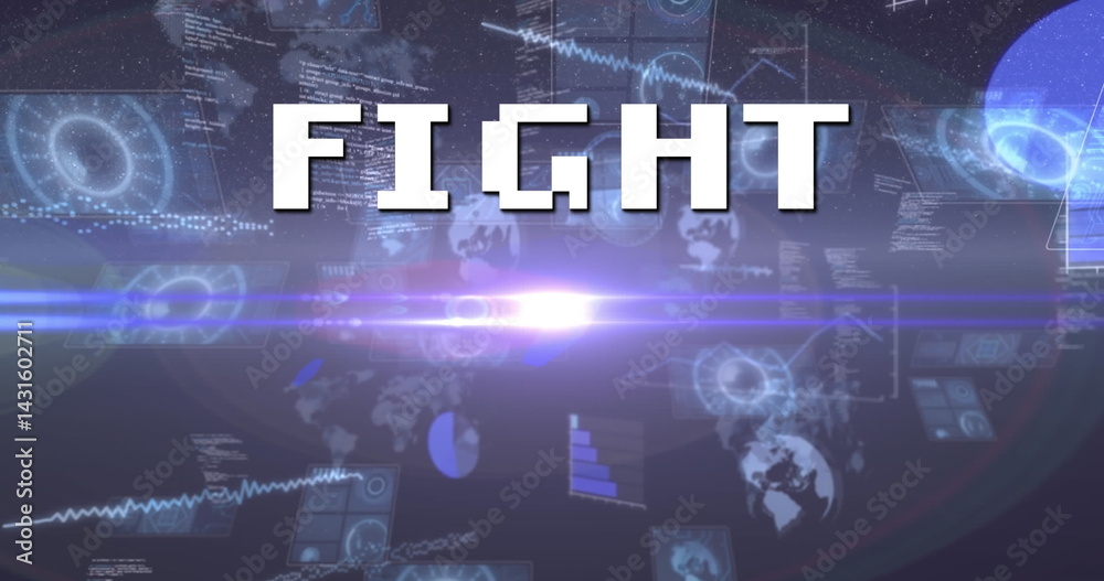 Poster image of fight text over scope scanning and data processing