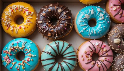 chocolate donuts with sprinkles
