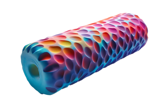 Colorful textured cylinder object abstract design art