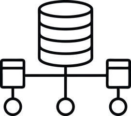 sql for data analytics line art vector icon.