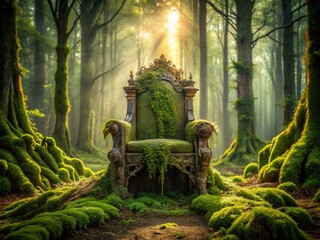 Forgotten Throne in Forest - Mystical Urban Exploration Photography